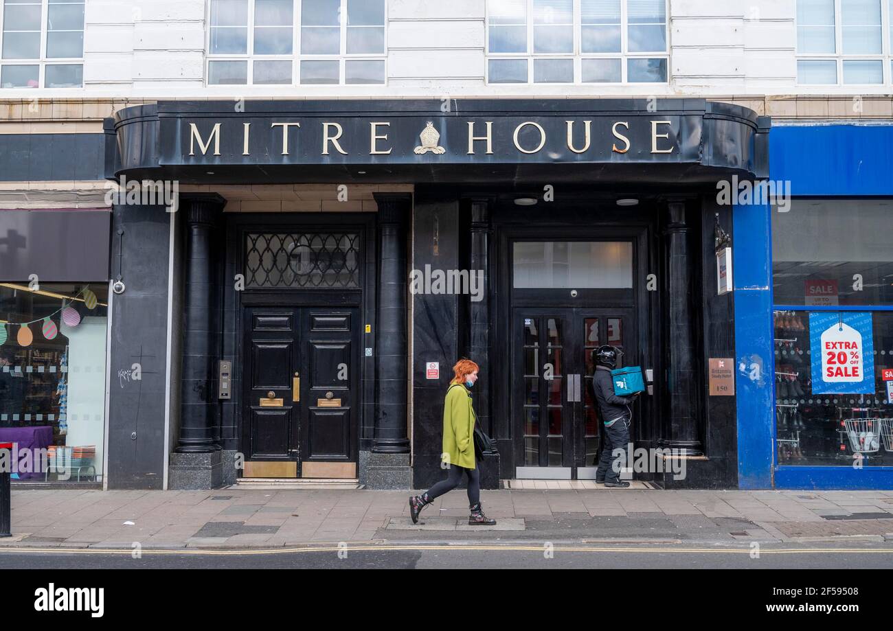 Mitre House Britannia Study Hotel in Western Road Brighton UK Stock Photo