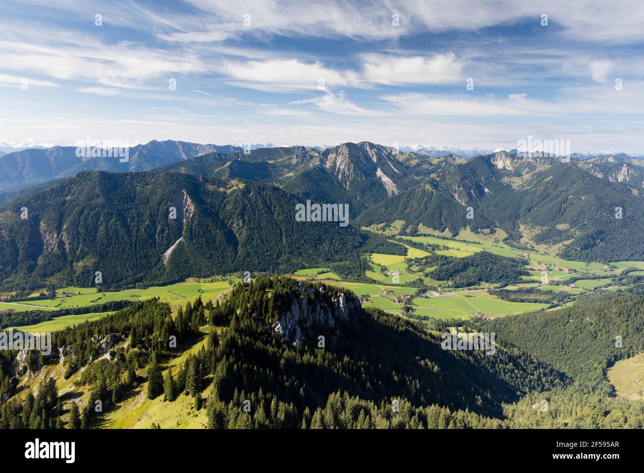 geography / travel, Germany, Bavaria, Upper Bavaria, Bavarian Alps, Bayrischzell, view from the Wendel, Additional-Rights-Clearance-Info-Not-Available Stock Photo