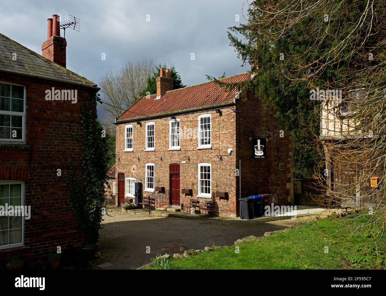 The Crown Inn (now closed) in the village of Bolton Percy, North Yorkshire, England UK Stock Photo