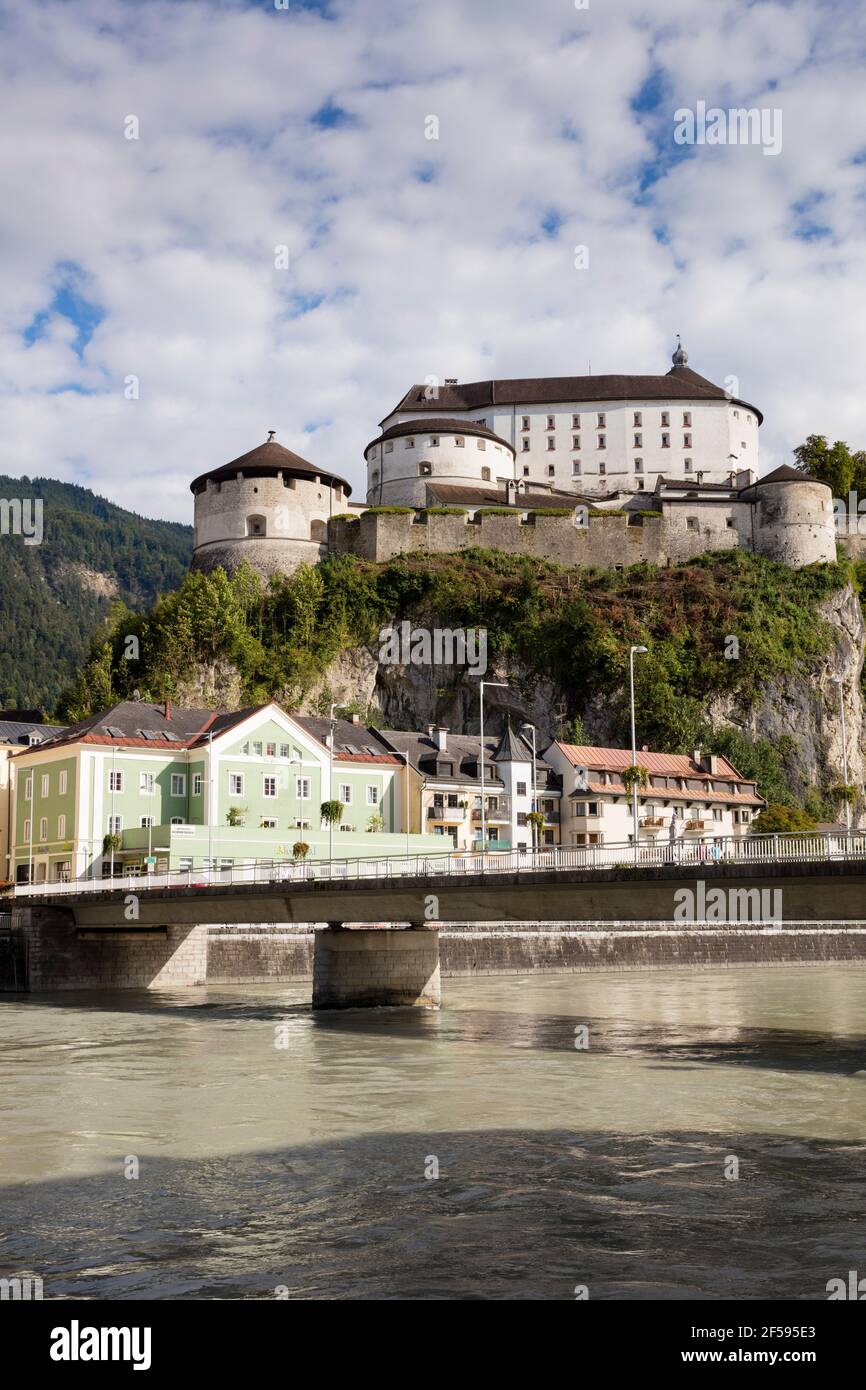 geography / travel, Austria, Tyrol, Kufstein, old town, river Inn, fortress, Additional-Rights-Clearance-Info-Not-Available Stock Photo