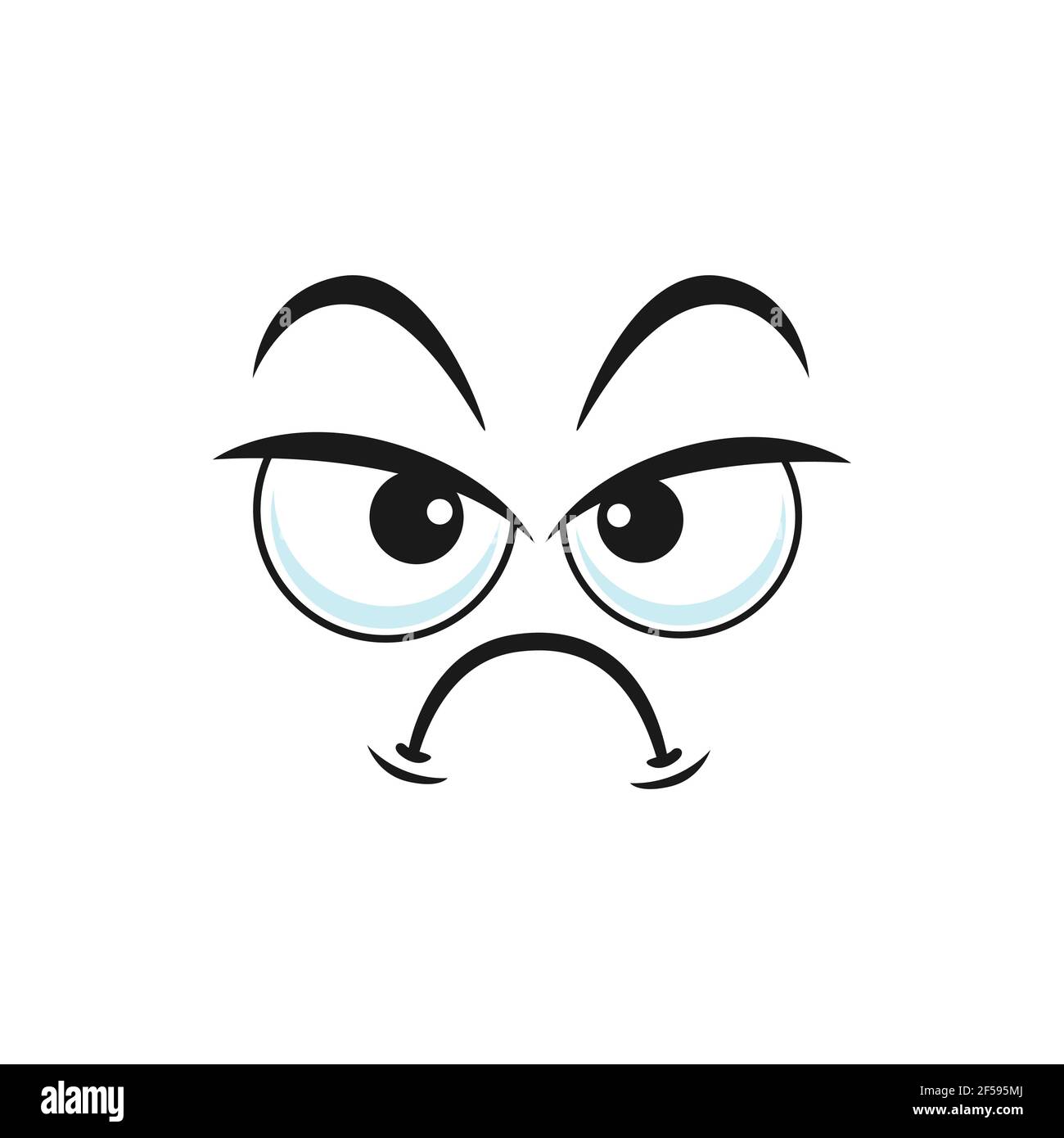 Distrusted sad mood suspicious expression isolated Stock Vector