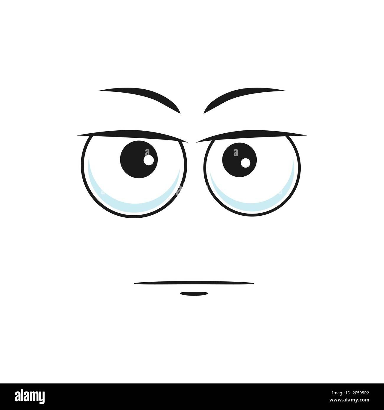 Indifferent distrusted sad mood suspicious emoji Stock Vector