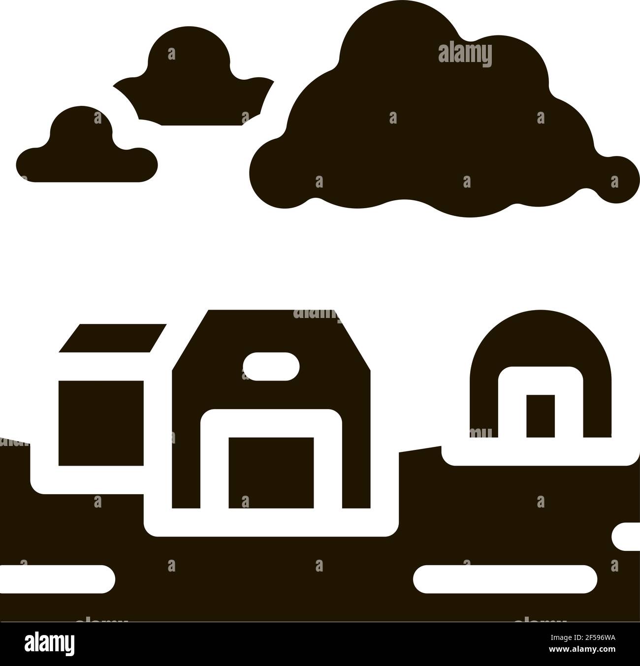 house with greenhouse icon Vector Glyph Illustration Stock Vector Image ...