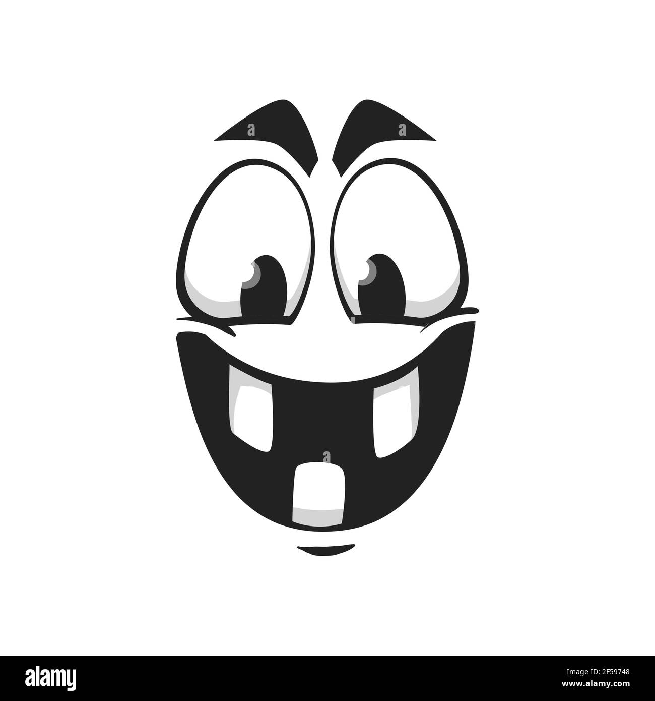 Cartoon face vector icon, happy laughing emoji Stock Vector