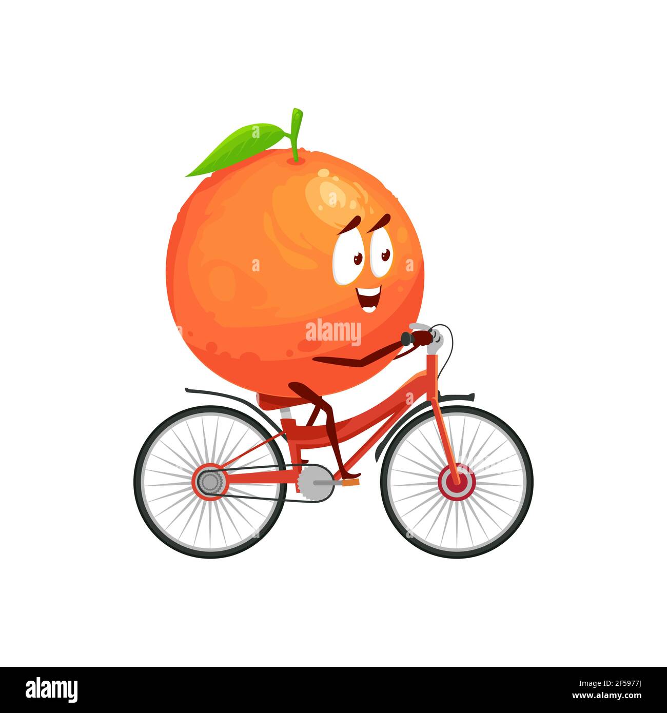 Cartoon orange fruit vector icon, funny sportsman Stock Vector Image ...