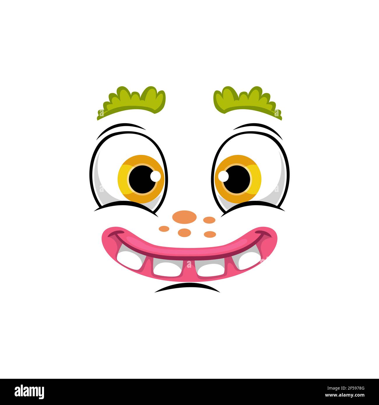 Cartoon face vector icon, smile comic or clown Stock Vector