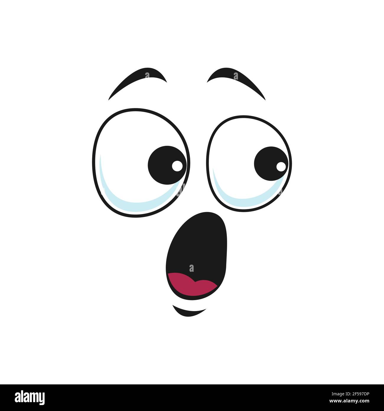 Cartoon face vector icon, surprised funny emoji Stock Vector Image & Art -  Alamy