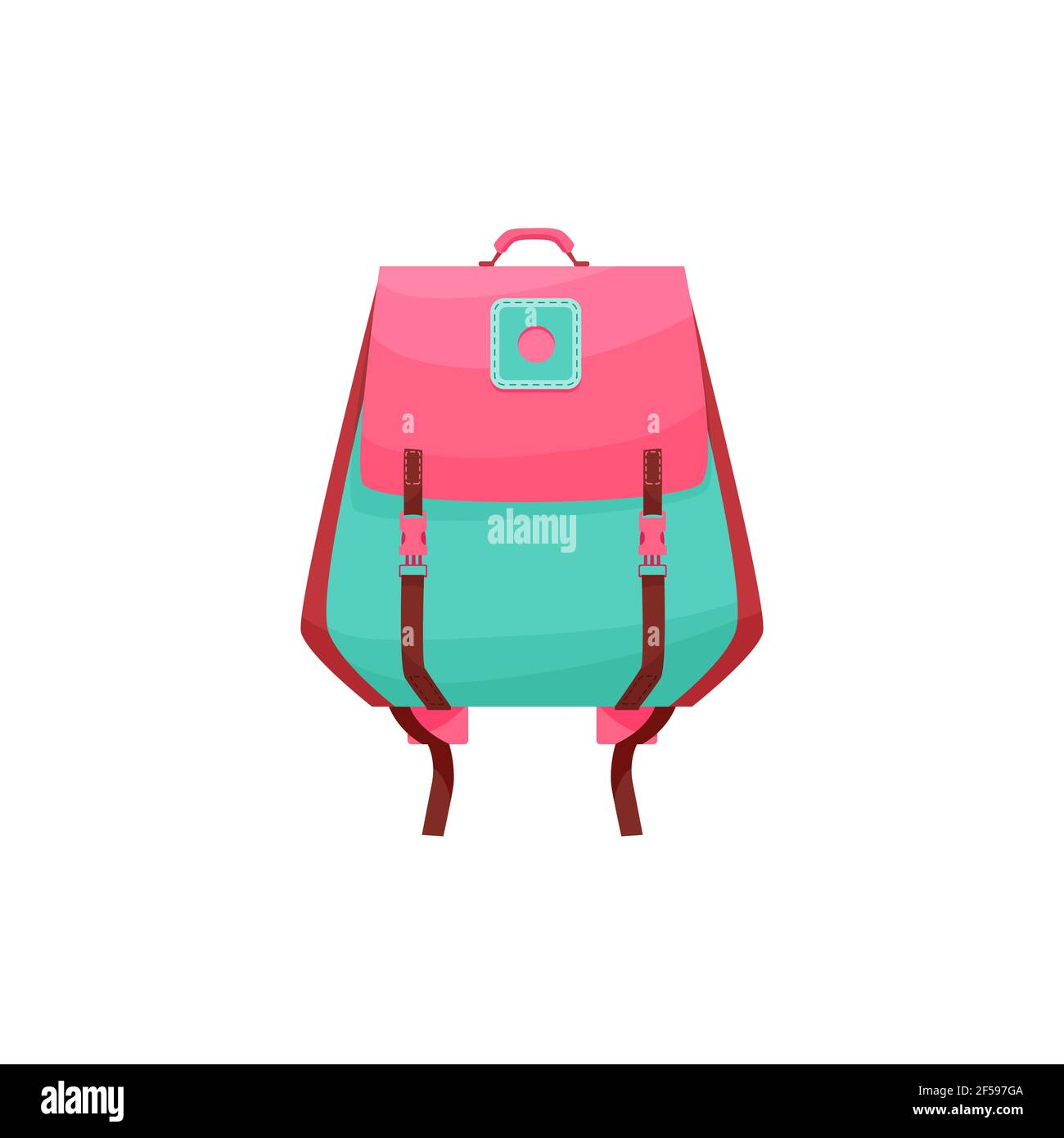 Kids schoolbag isolated vector icon, cute rucksack Stock Vector