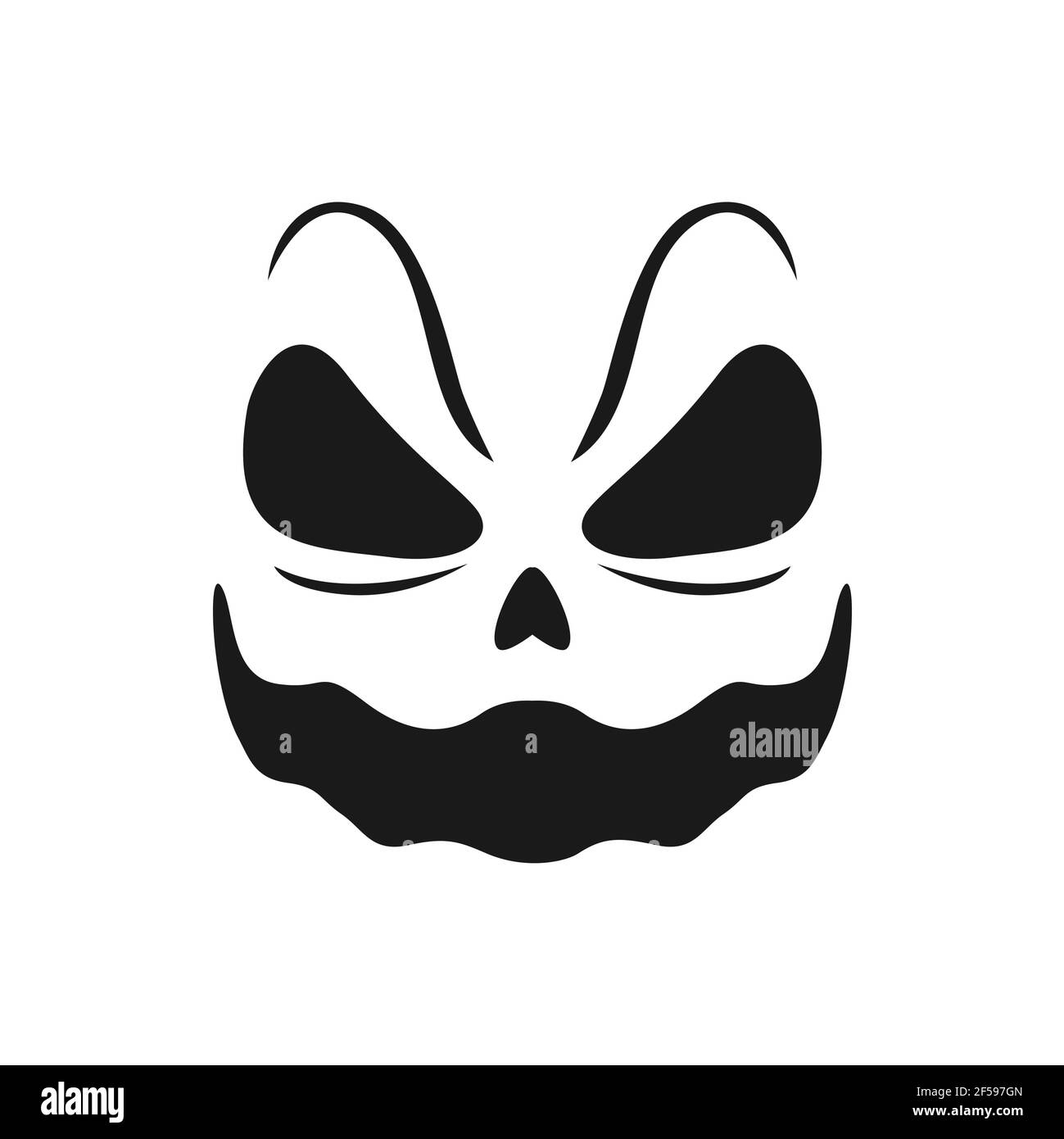 Halloween smiling face vector icon, scary smile Stock Vector Image ...