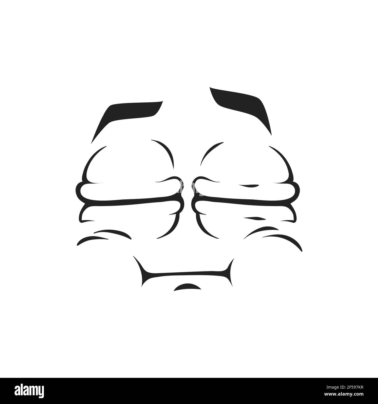 Cartoon face vector icon, emoji with puff cheeks Stock Vector