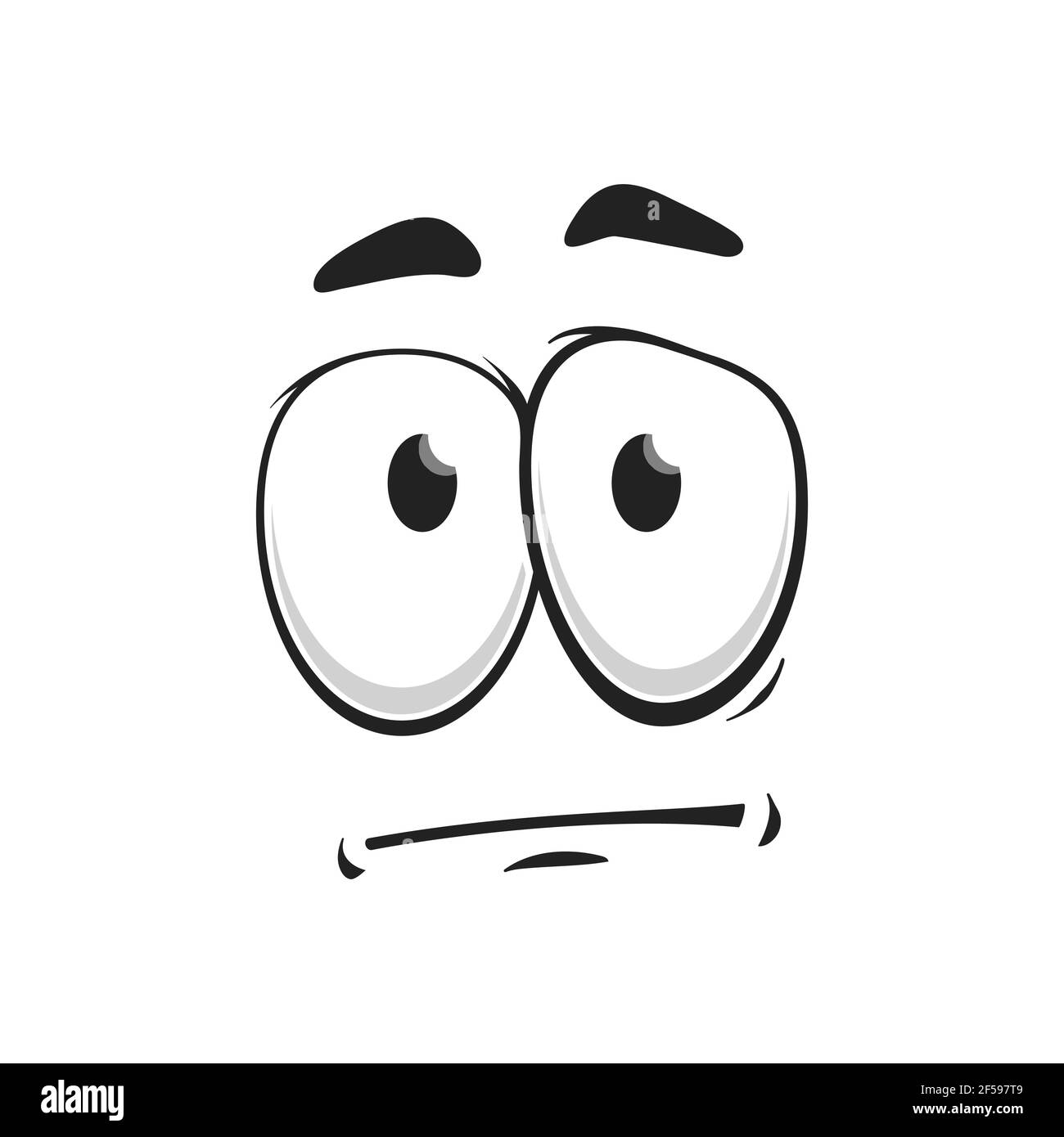 Indifferent distrusted sad mood suspicious emoji Stock Vector