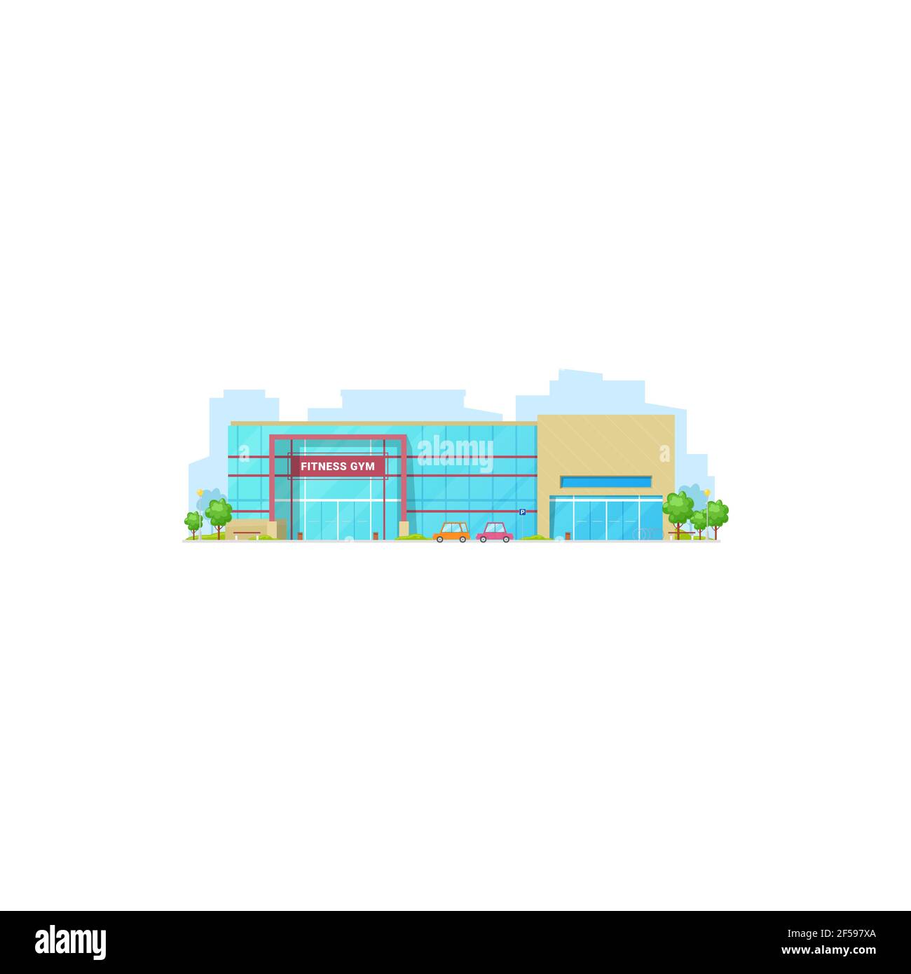 Gym architecture fitness center building isolated Stock Vector Image ...