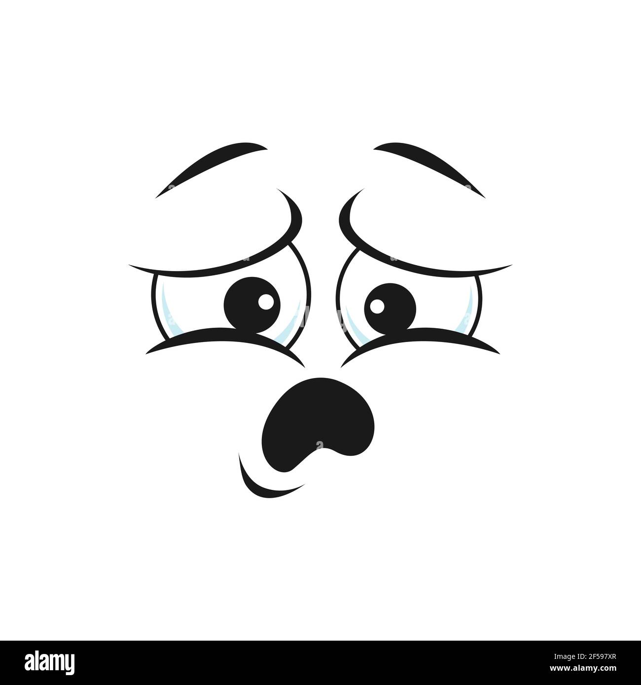 Depressed sad upset emoticon disapointed emoji Stock Vector
