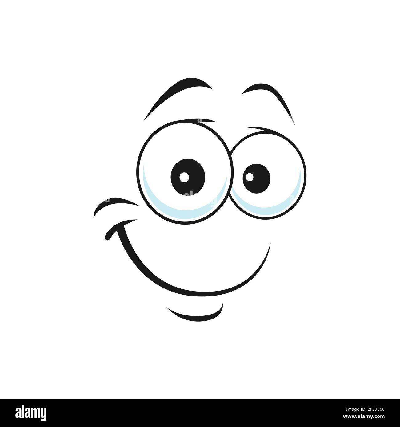 Satisfied emoji support center bot with kind smile Stock Vector
