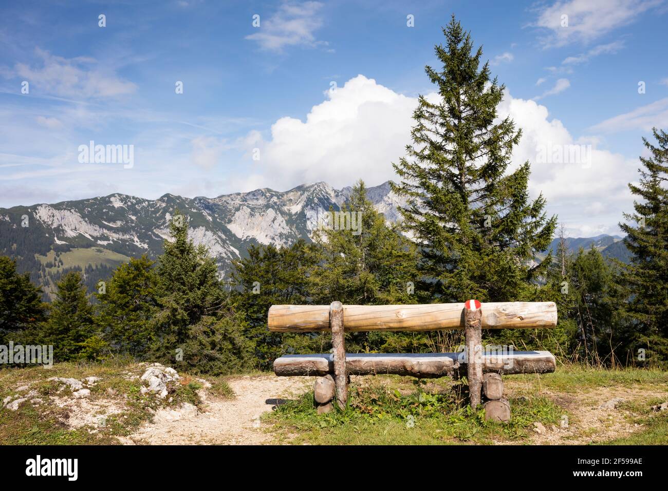 geography / travel, Austria, Tyrol, Kaiser Mountains, Gamskogel (peak) 1449m, viewpoint, tame emperor, Additional-Rights-Clearance-Info-Not-Available Stock Photo