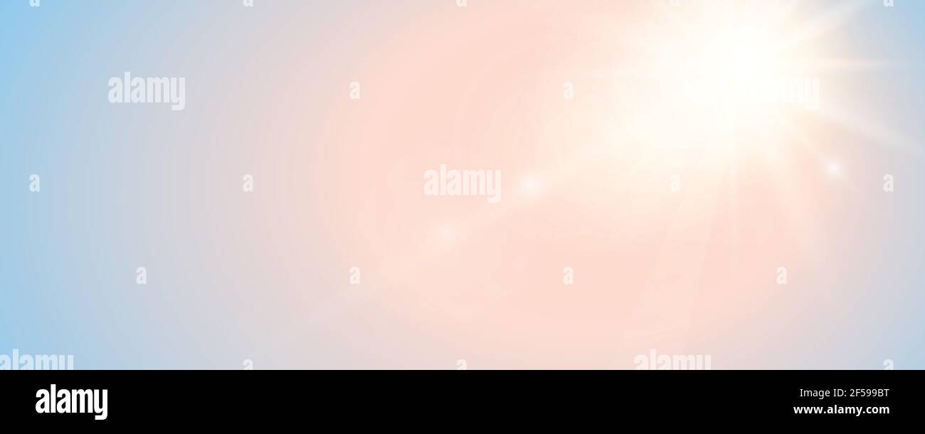 bright sunny sky background with copy space Stock Vector