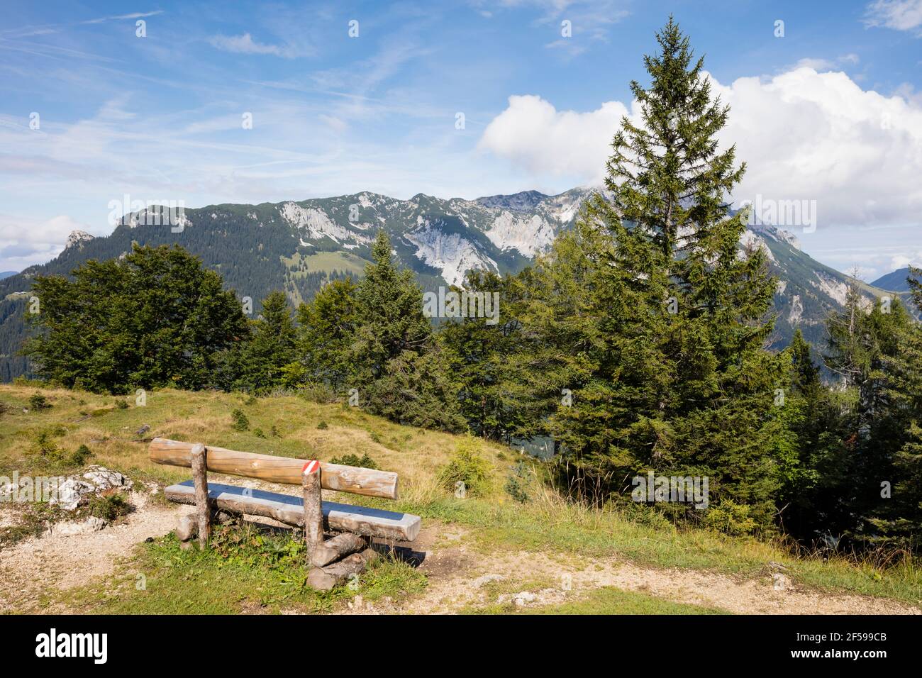 geography / travel, Austria, Tyrol, Kaiser Mountains, Gamskogel (peak) 1449m, viewpoint, tame emperor, Additional-Rights-Clearance-Info-Not-Available Stock Photo