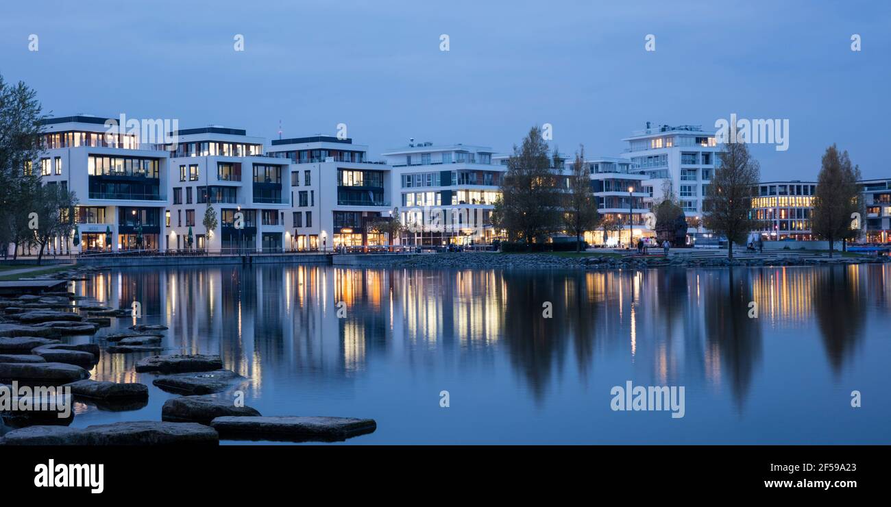geography / travel, Germany, North Rhine-Westphalia, Ruhr area, Dortmund, Hoerde, Lake Phoenix, office, Additional-Rights-Clearance-Info-Not-Available Stock Photo