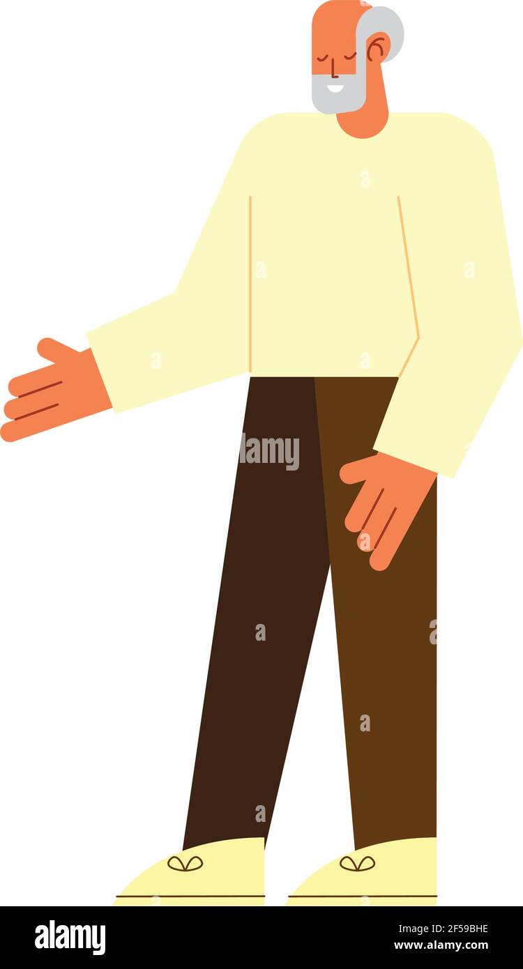 old man standing avatar character Stock Vector Image & Art - Alamy