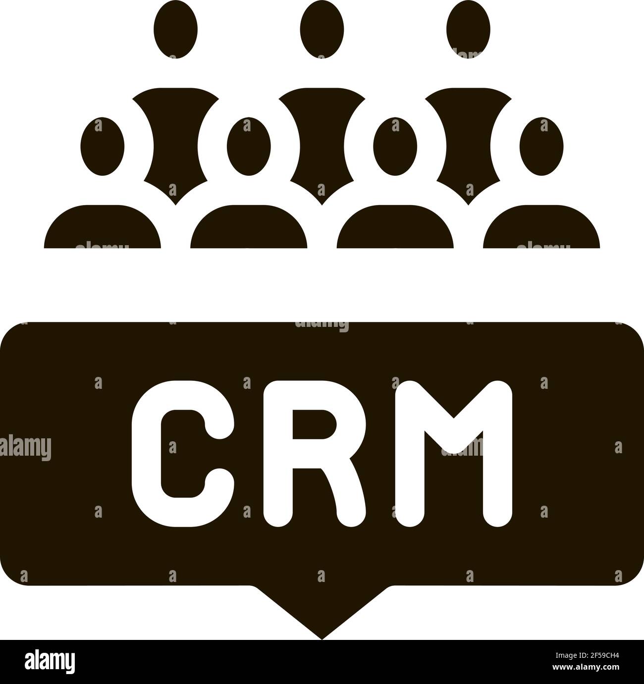 customer relationship management icon Vector Glyph Illustration Stock Vector