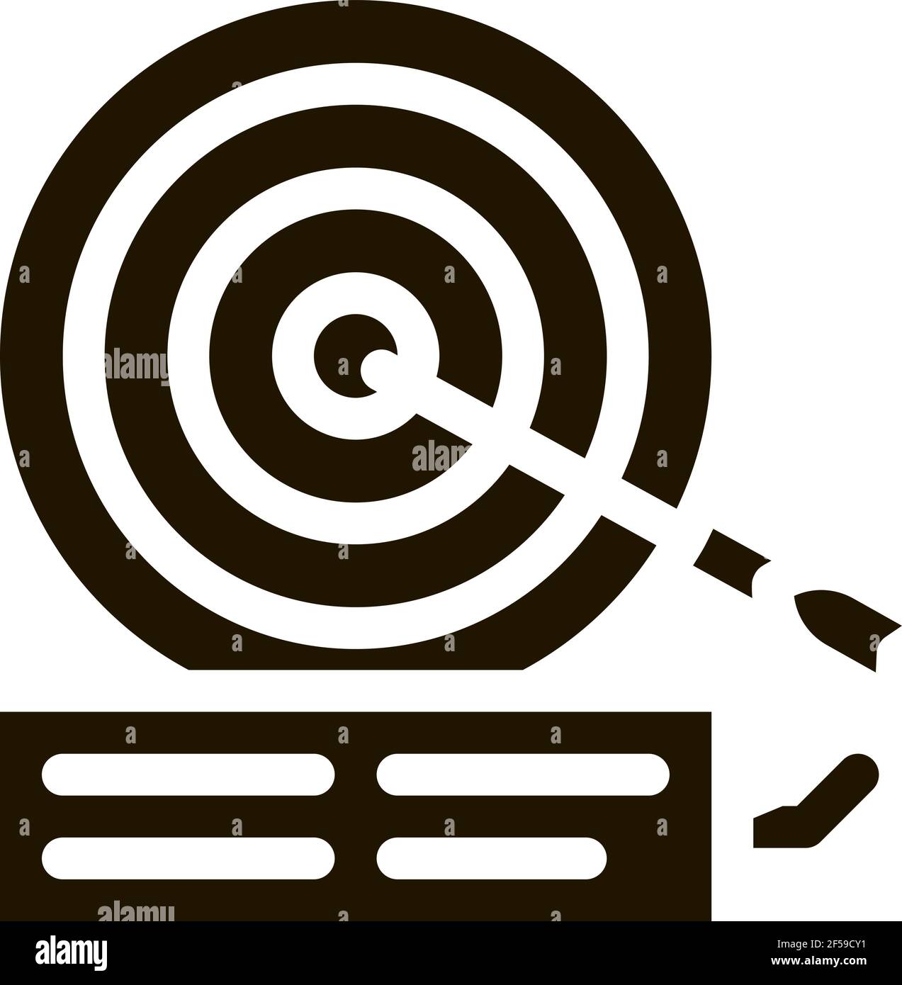 dart hit target icon Vector Glyph Illustration Stock Vector