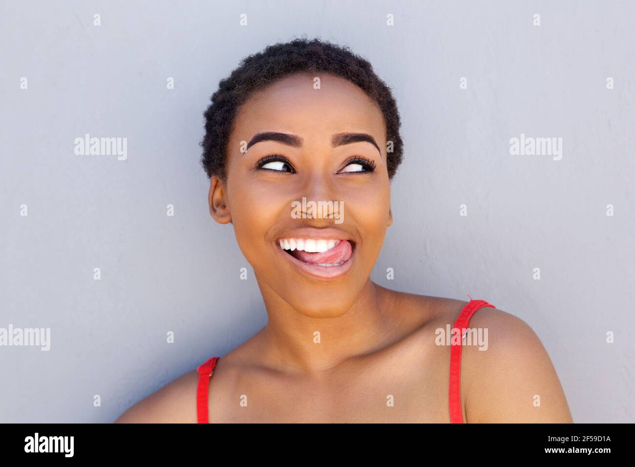 Cool girl tongue out close up hi-res stock photography and images - Alamy