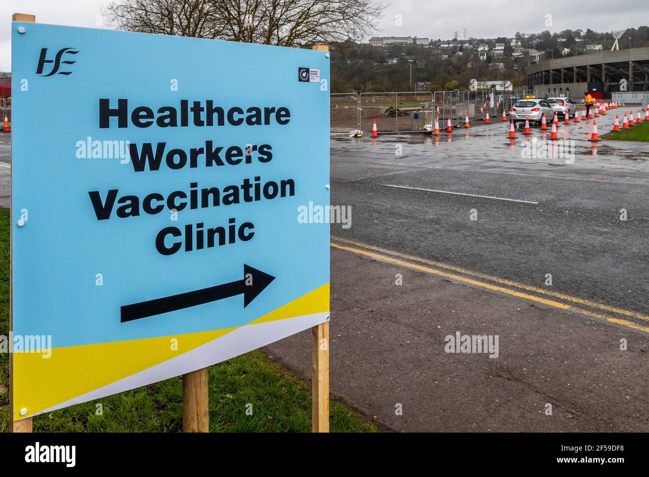 Cork, Ireland. 25th Mar, 2021. The mass vaccination centre at Pairc Ui Chaoimh GAA Stadium opened this morning, offering COVID-19 vaccines for healthcare workers. The clinic will vaccinate healthcare workers today and Friday before opening its doors to the general public. Credit: AG News/Alamy Live News Stock Photo