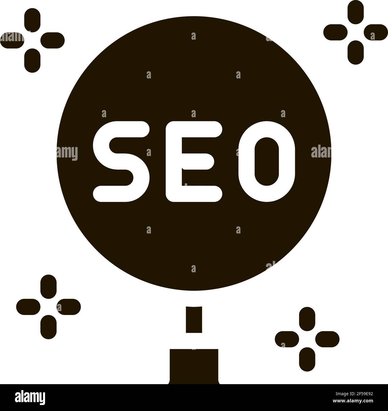 learning search engine optimization icon Vector Glyph Illustration Stock Vector