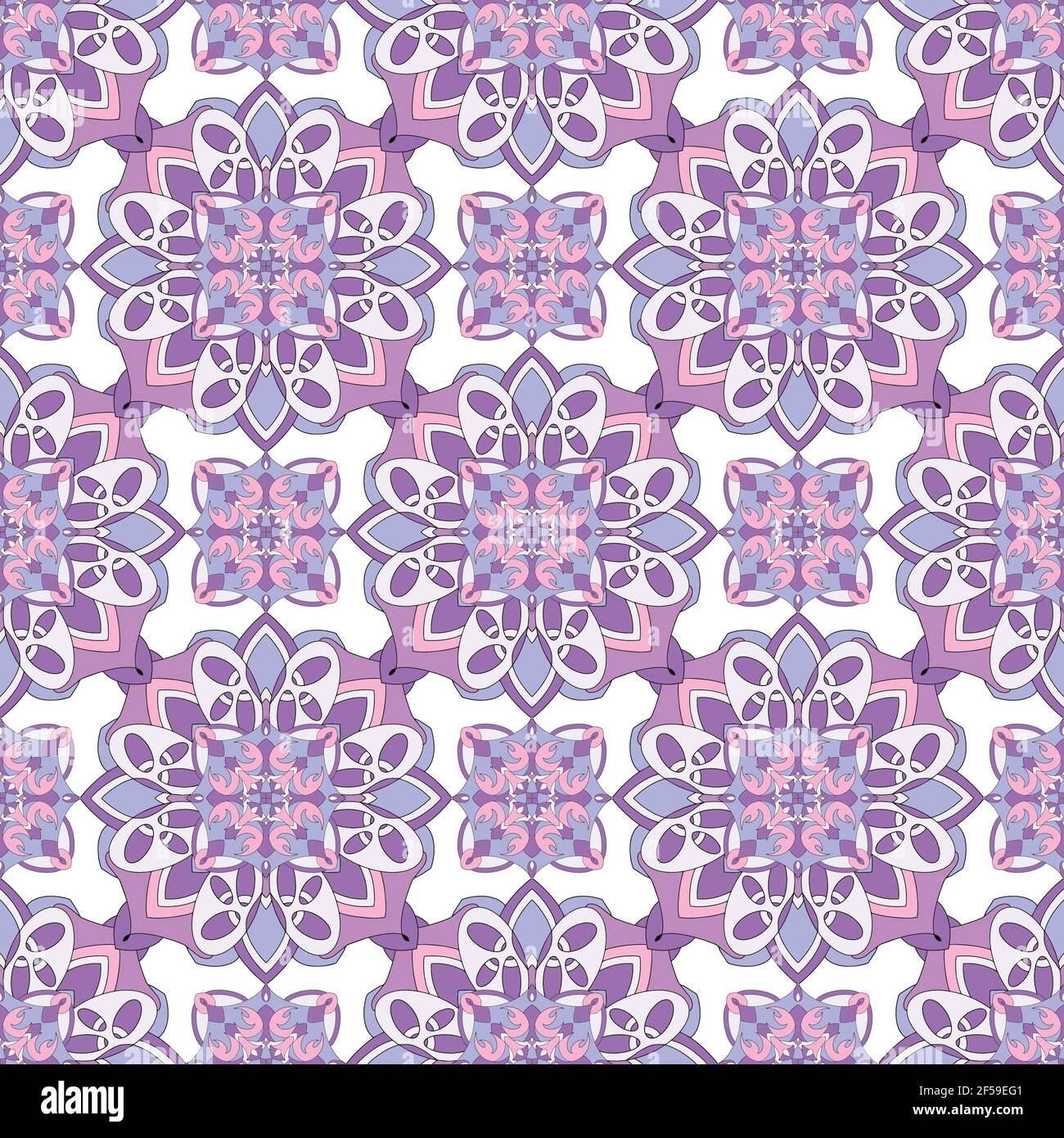Geometric mandala pattern, outline hand drawn style Stock Vector Image ...
