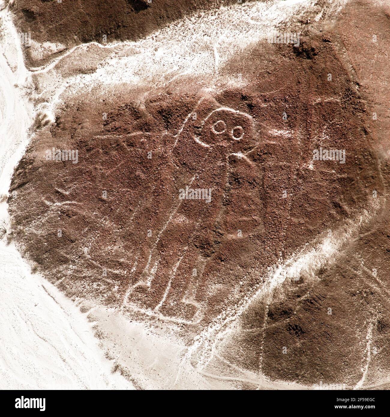 The spaceman or space man, Nazca or Nasca mysterious lines and ...