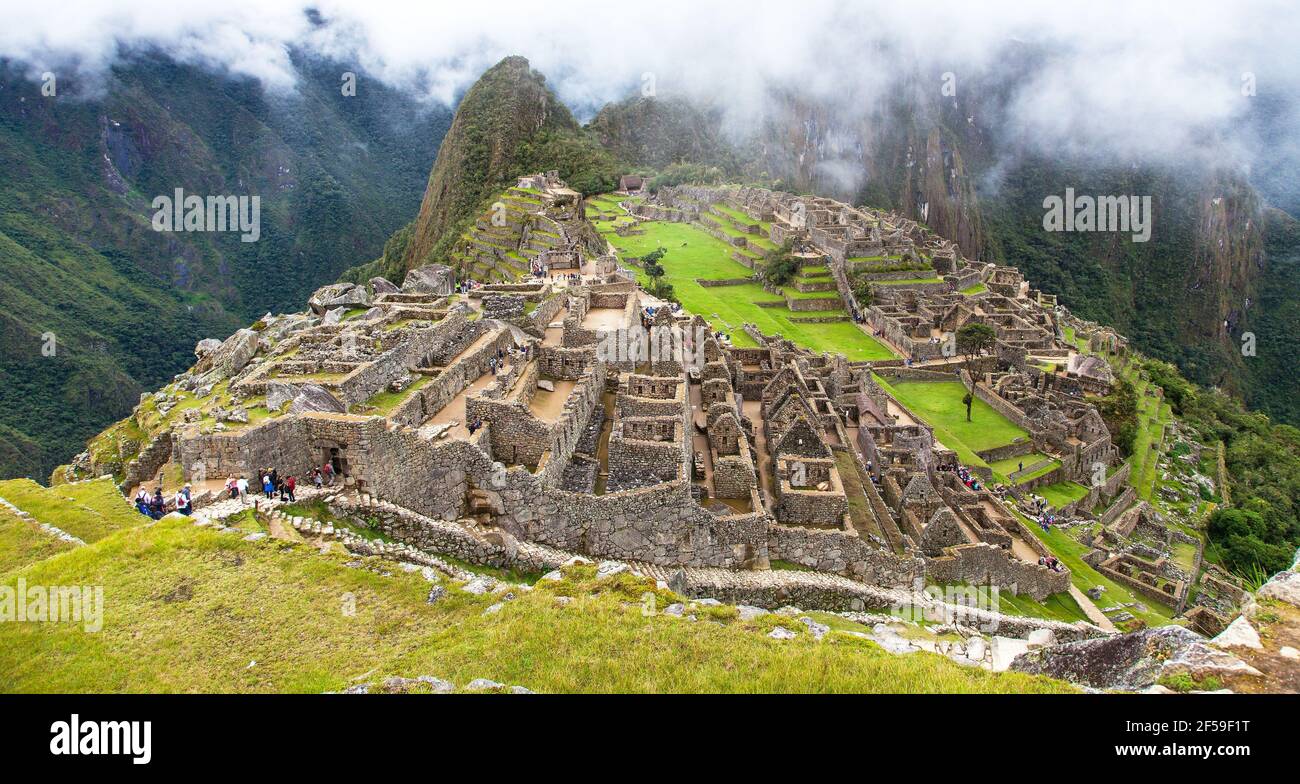 Machu Picchu, Panoramic View Of Peruvian Incan Town, Unesco World 