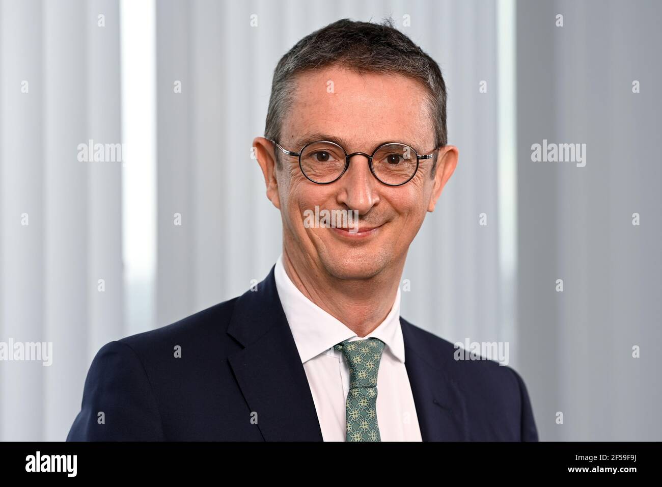 Bpost CEO ad-interim Dirk Tirez poses for the photographer at the Bpost ...