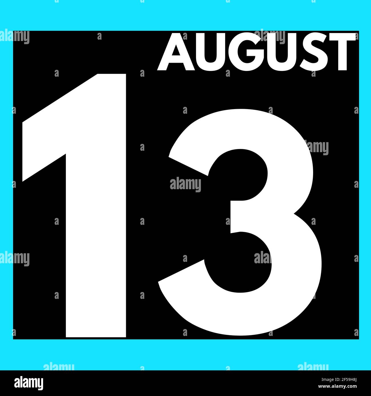 August 13 . Modern daily calendar icon .date ,day, month .calendar for ... - Published On August 13