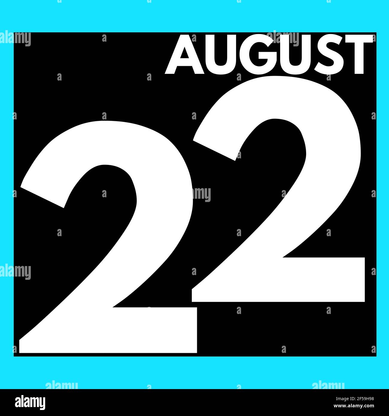 August 22 . Modern daily calendar icon .date ,day, month .calendar for ...