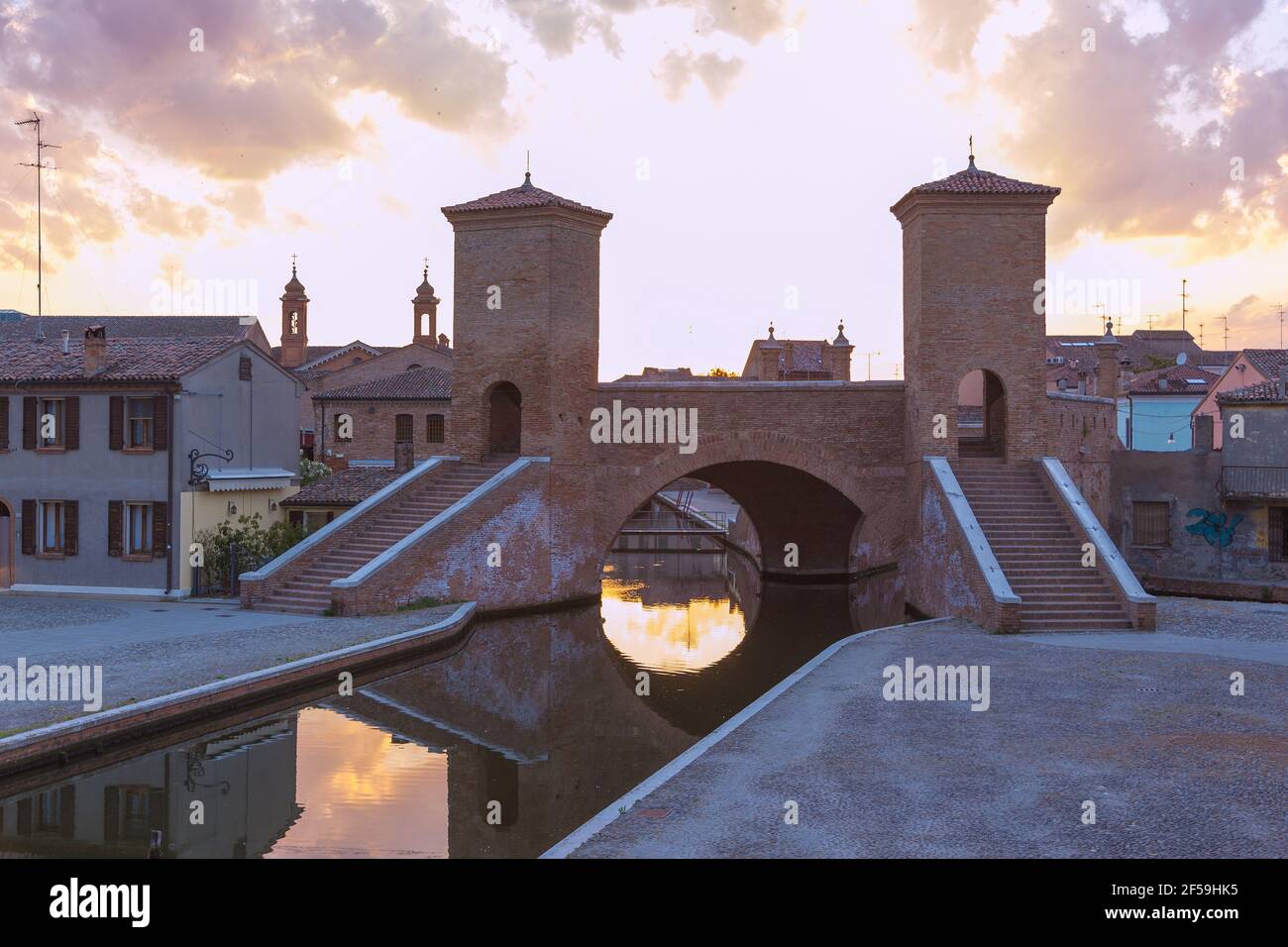 geography / travel, Italy, Comacchio, Trepponti, Additional-Rights-Clearance-Info-Not-Available Stock Photo