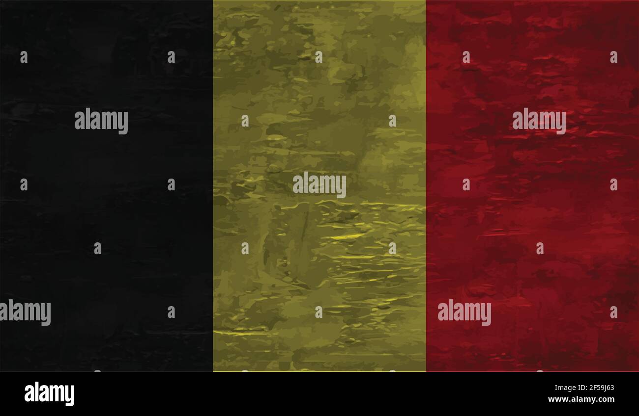 Grunge Belgium flag textured background. Vector illustration Stock