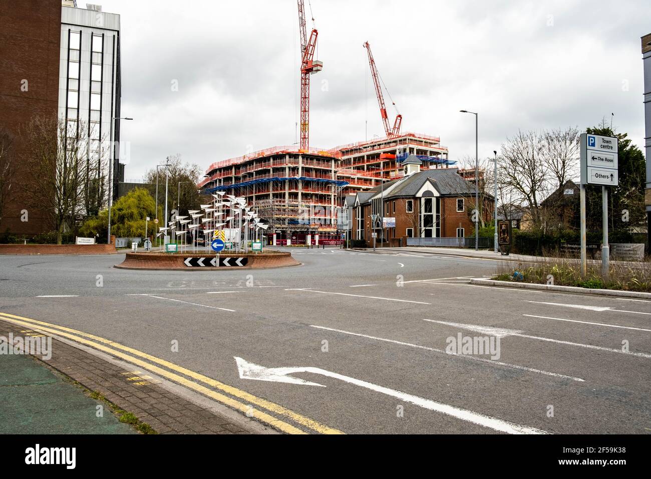 London UK, March 25 2021, Construction or Building Site Work On A New ...