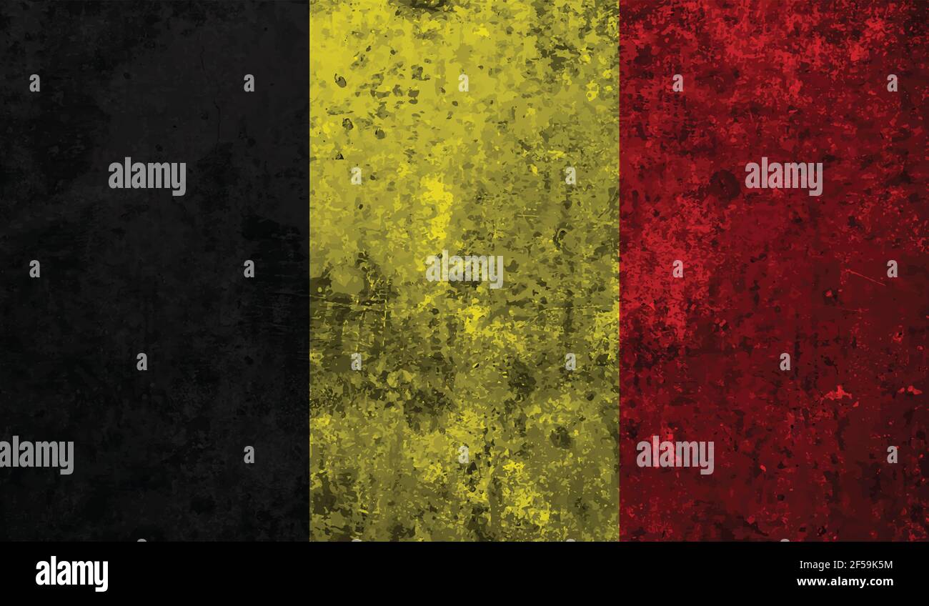 Grunge Belgium flag textured background. Vector illustration Stock Vector
