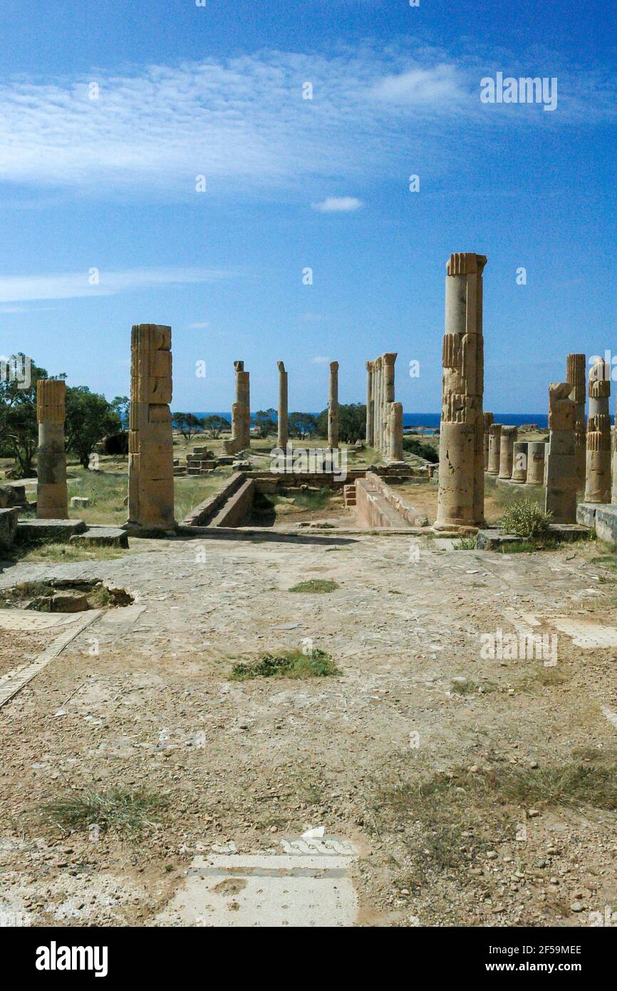 Roman ruins at Tolmeita, Libya Stock Photo