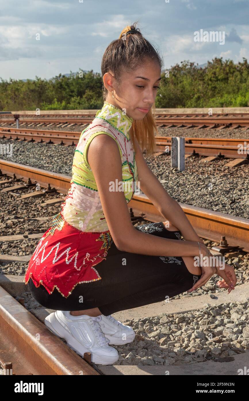 Portrait of Cuban young gymnast, Santiago de Cuba, Cuba Stock Photo Alamy