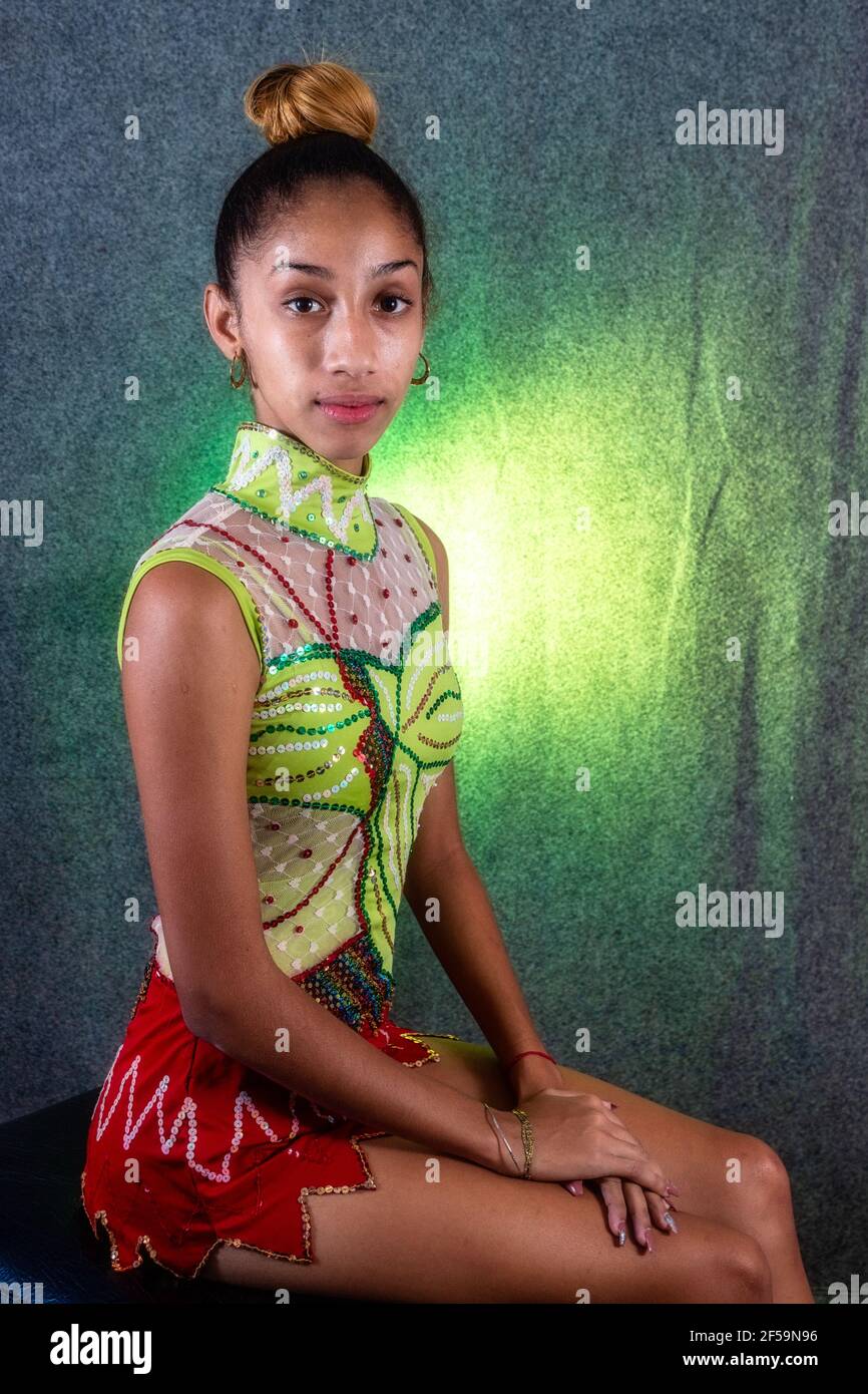 Portrait of Cuban young gymnast, Santiago de Cuba, Cuba Stock Photo Alamy