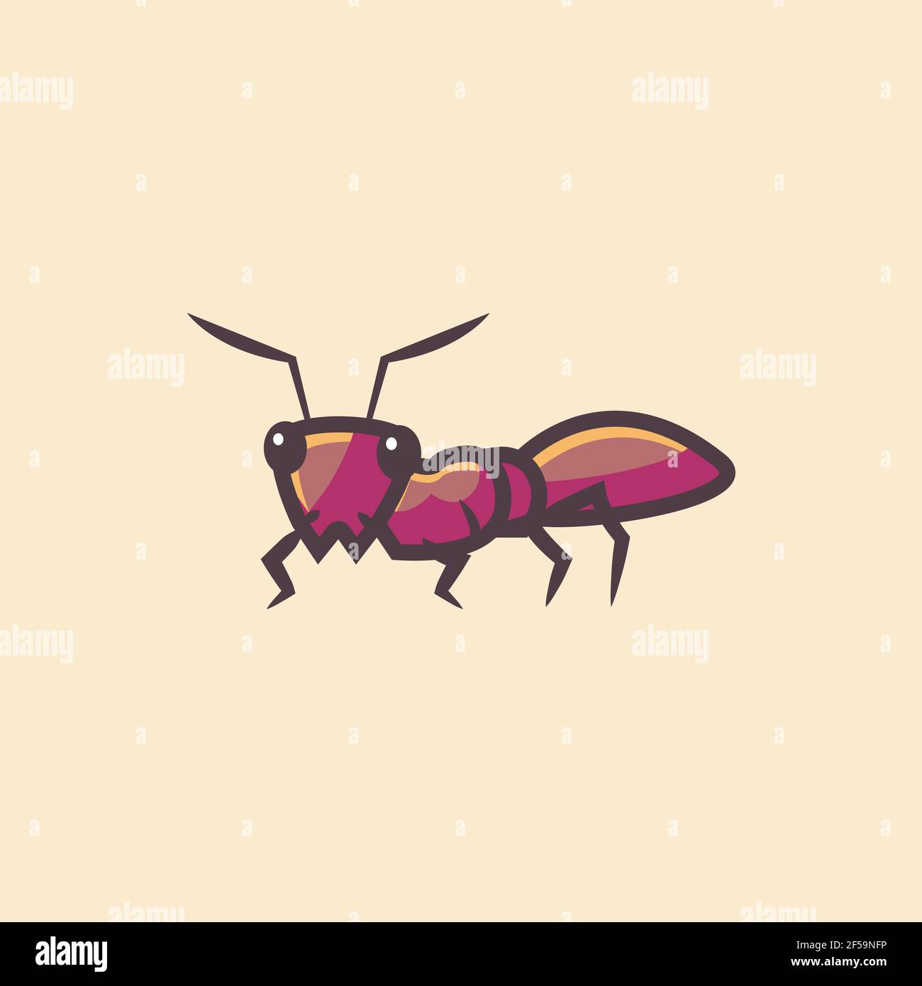 ant illustration, cartoon insect. premium vector icon Stock Vector