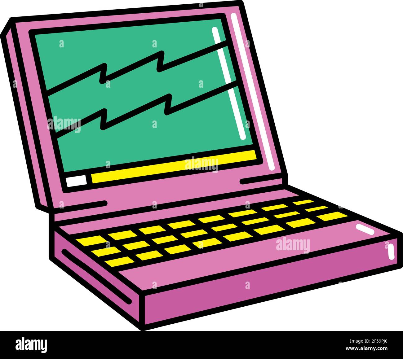 laptop computer nineties style icon Stock Vector Image & Art - Alamy