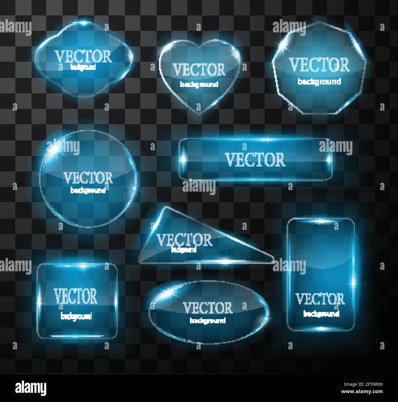 Glass vector button plane. Easy editable background Stock Vector
