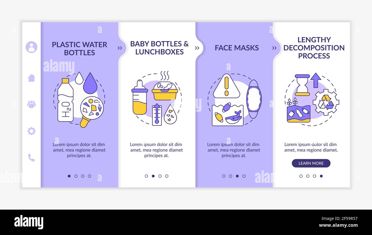 Top environmental challenges onboarding vector template Stock Vector
