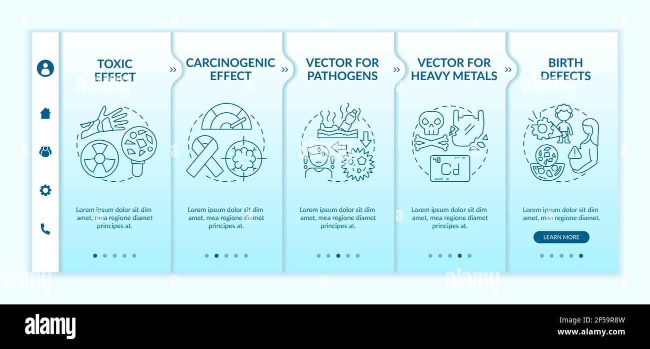 Microplastics health effects onboarding vector template Stock Vector