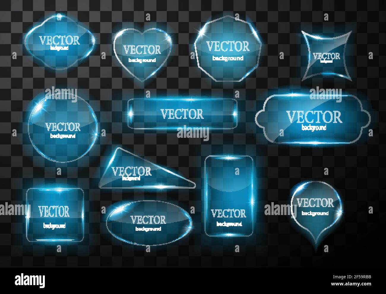 Glass vector button plane. Easy editable background Stock Vector
