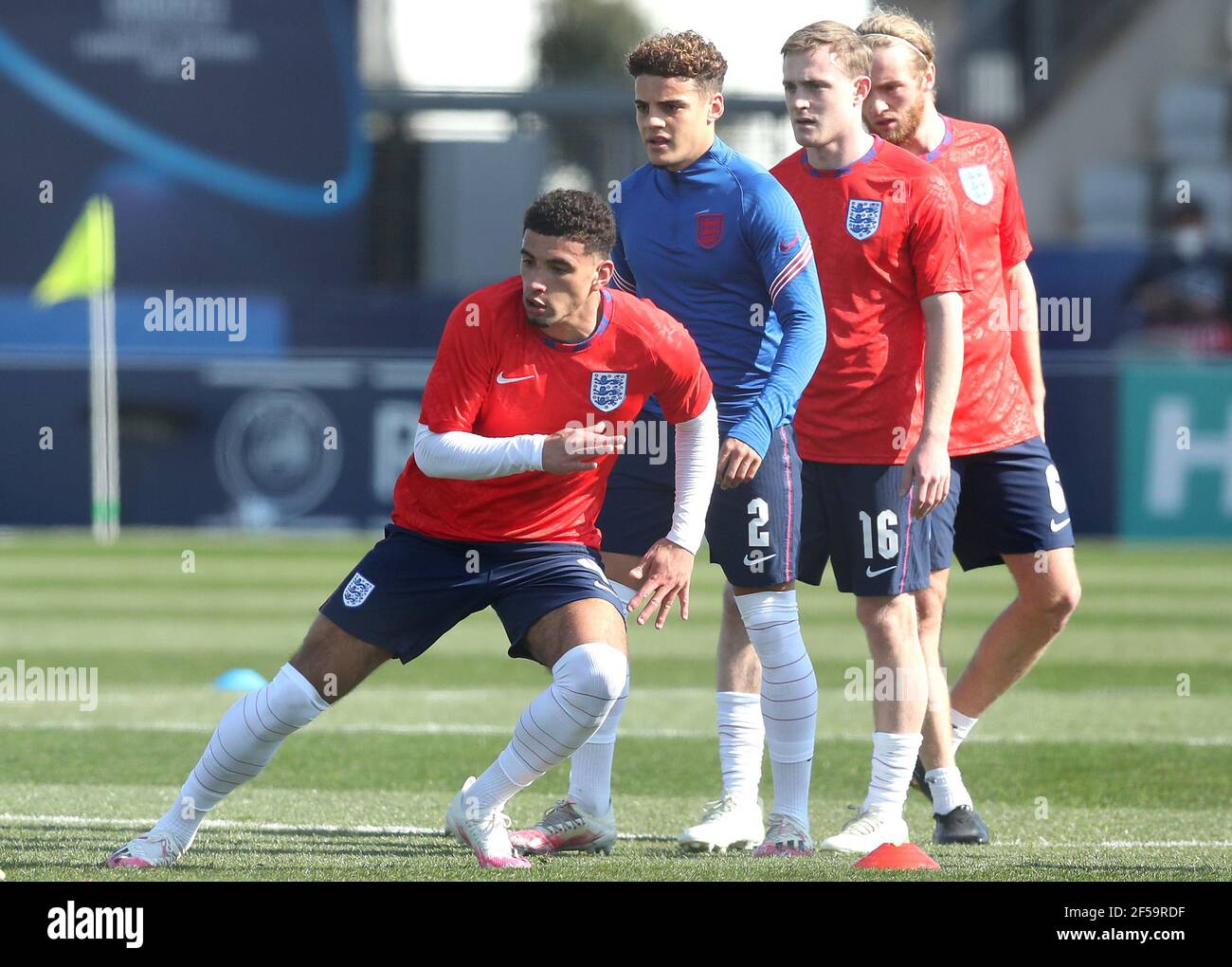 Ben Skipp England's Ben Godfrey (left), Max Aarons, Oliver Skipp and Tom Davies ...