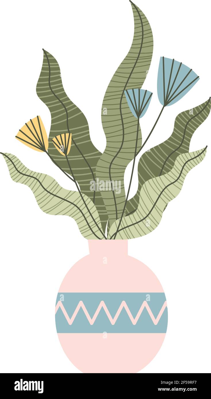 beautiful flowers in ceramic vase Stock Vector Image & Art - Alamy