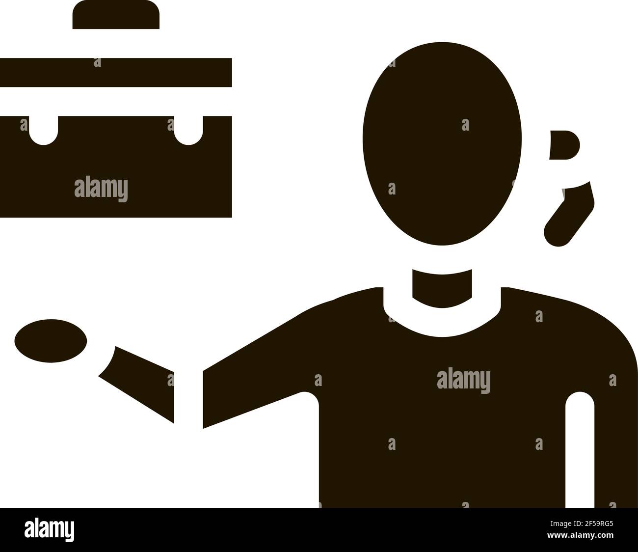 problems about work icon Vector Glyph Illustration Stock Vector